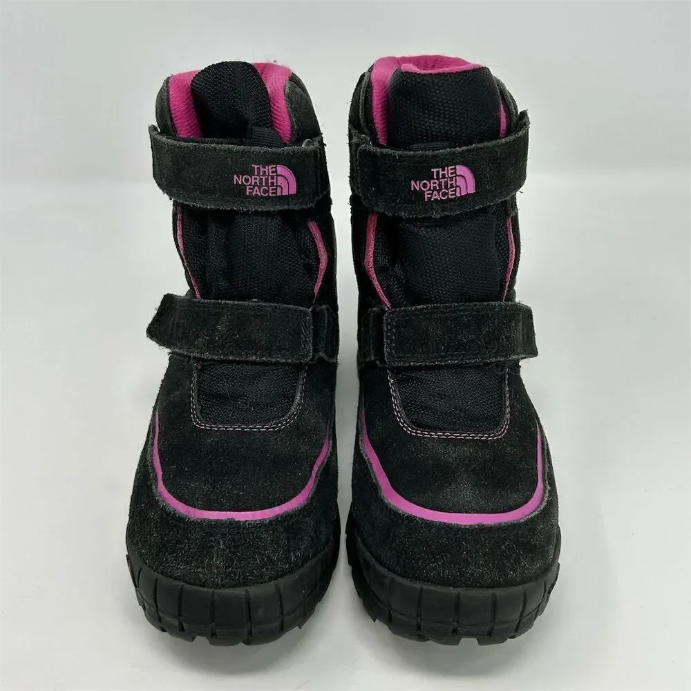 The North Face Girls' Winter Boots Size 6 Black and Pink Waterproof Insulated